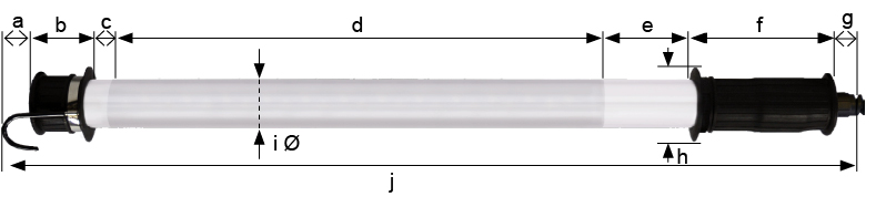 Dimensions KE-LED 5024 - IP68 LED hand lamp