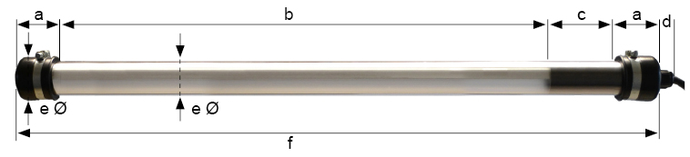 Abmessungen KE-LED-EA 5030 Standard Rohrleuchte
