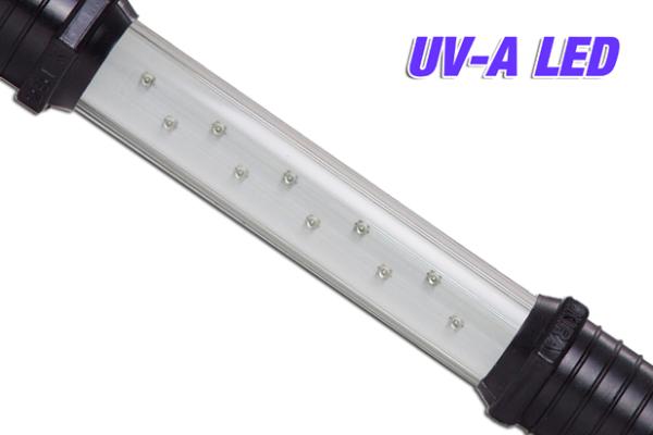 UV-A LED inspection lamp: plexiglass protective tube