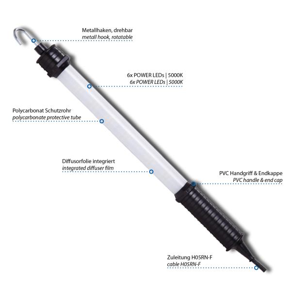 KE-LED 3006-P LED Handleuchte Detail